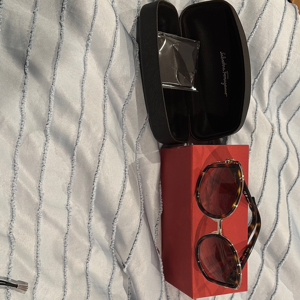 Salvatore Ferragamo Tortoise Shell Sunglasses